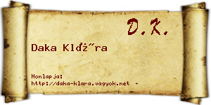 Daka Klára névjegykártya